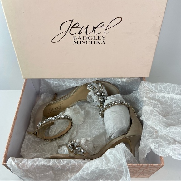 Jewel Badgley Mischka • Caroline Embellished Ankle • Strap Evening Sandals - Picture 15 of 15